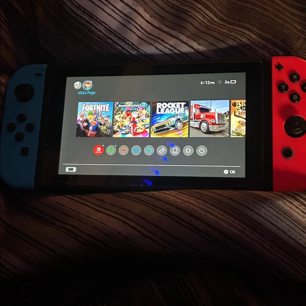 Nintendo Switch with Blue and Red Controllers